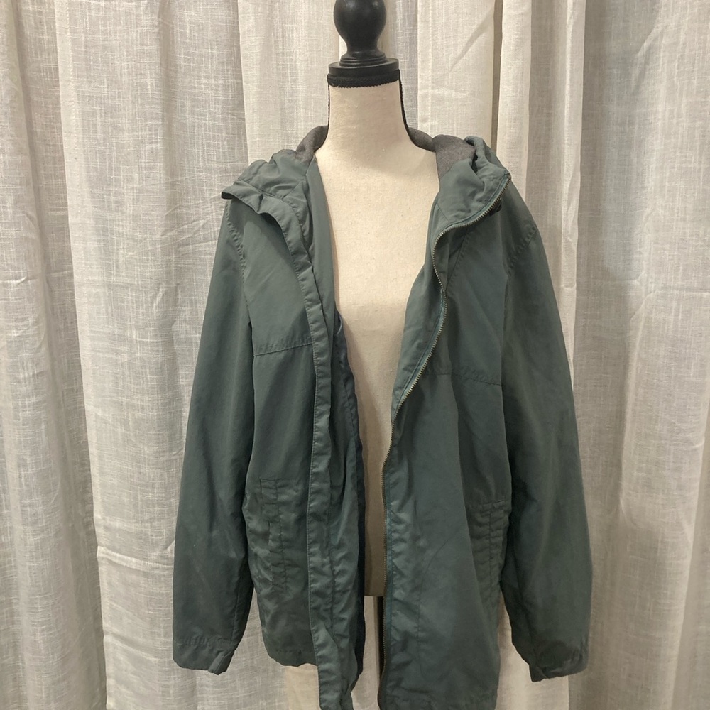 O’Neill Green Hooded Rain Jacket
